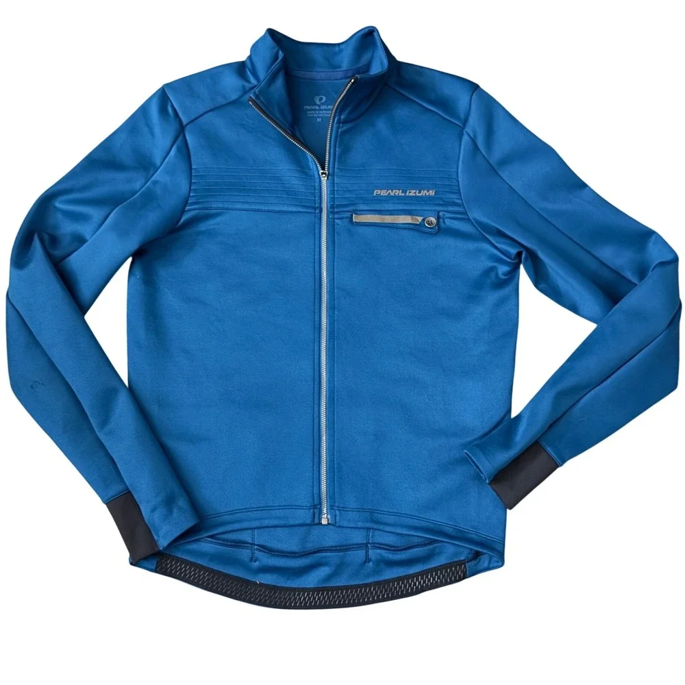 Pearl Izumi‎ Mens Blue Full Zip Cycling Jacket Large Back Pocket Size M EE25